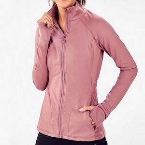 FABLETICS Rosalia Performance Full Zip Sweater Athletic Mauve‎ Pink Medium